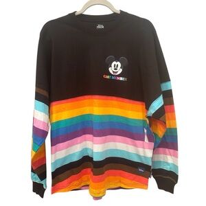 NWT Disney Mickey Mouse Pride Cast Member Spirit Jersey Rainbow Sz Oversized